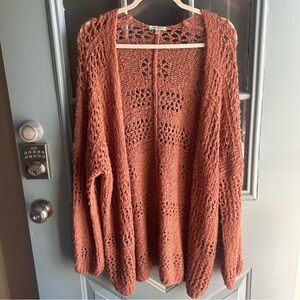 Boho Rag Poets Spirit In The Sky Cardigan Sweater Open Weave Layering Piece S/XS
